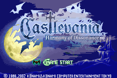 Castlevania: Harmony of Dissonance - NoGlo Title Screen